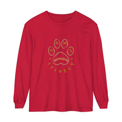 Pawsitively Doodleful Unisex Garment-dyed Long Sleeve T-Shirt