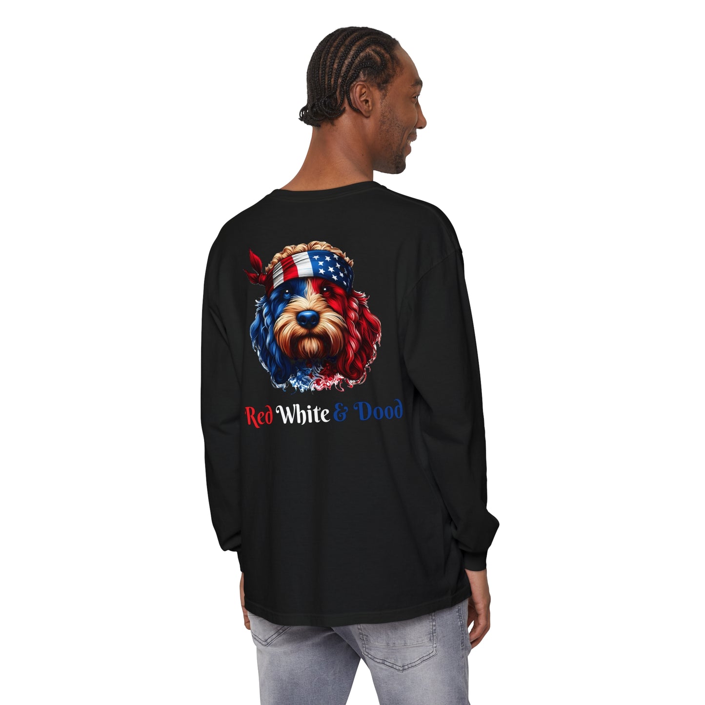 Red, White, & Dood Unisex Garment-dyed Long Sleeve T-Shirt