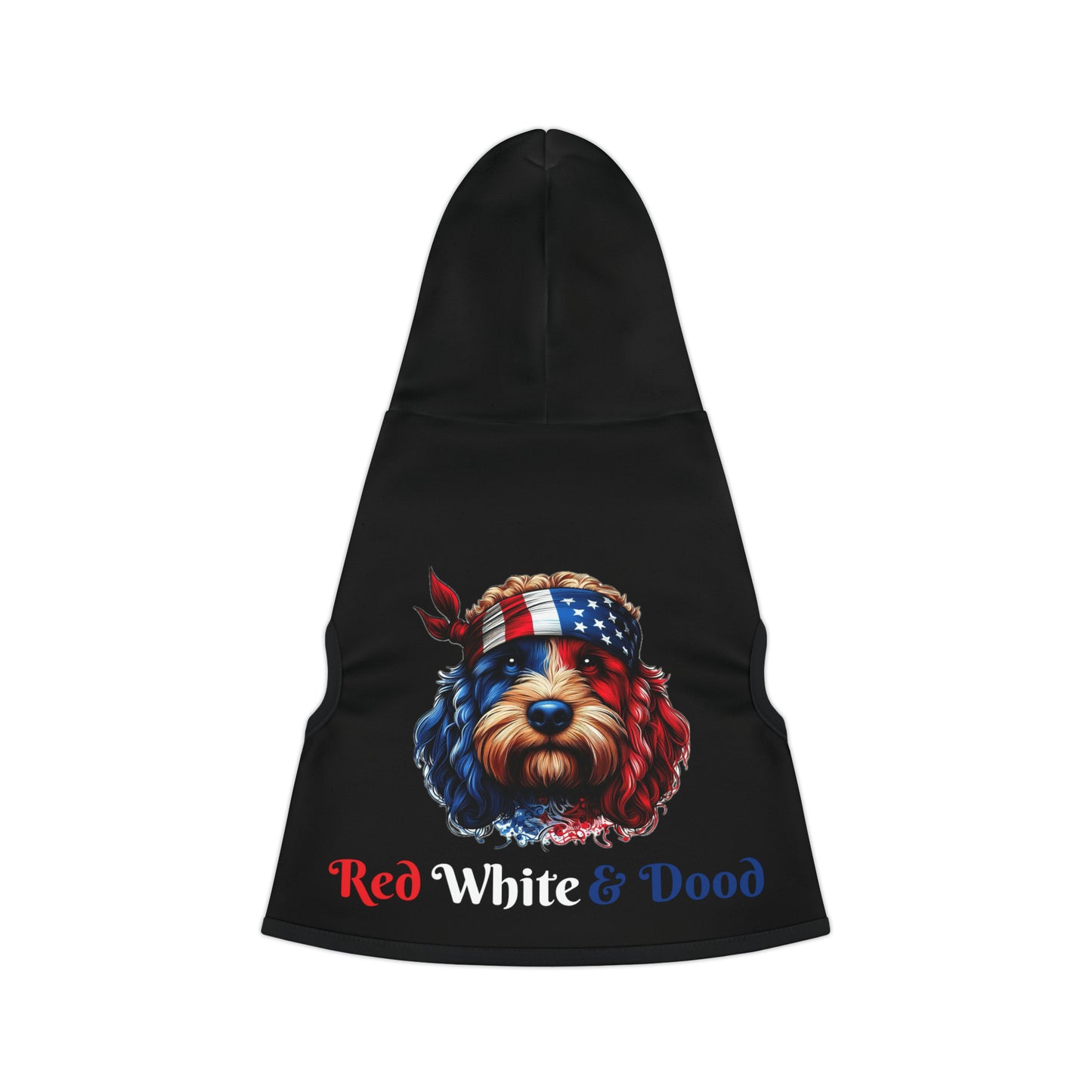 Red White and Dood Pet Hoodie