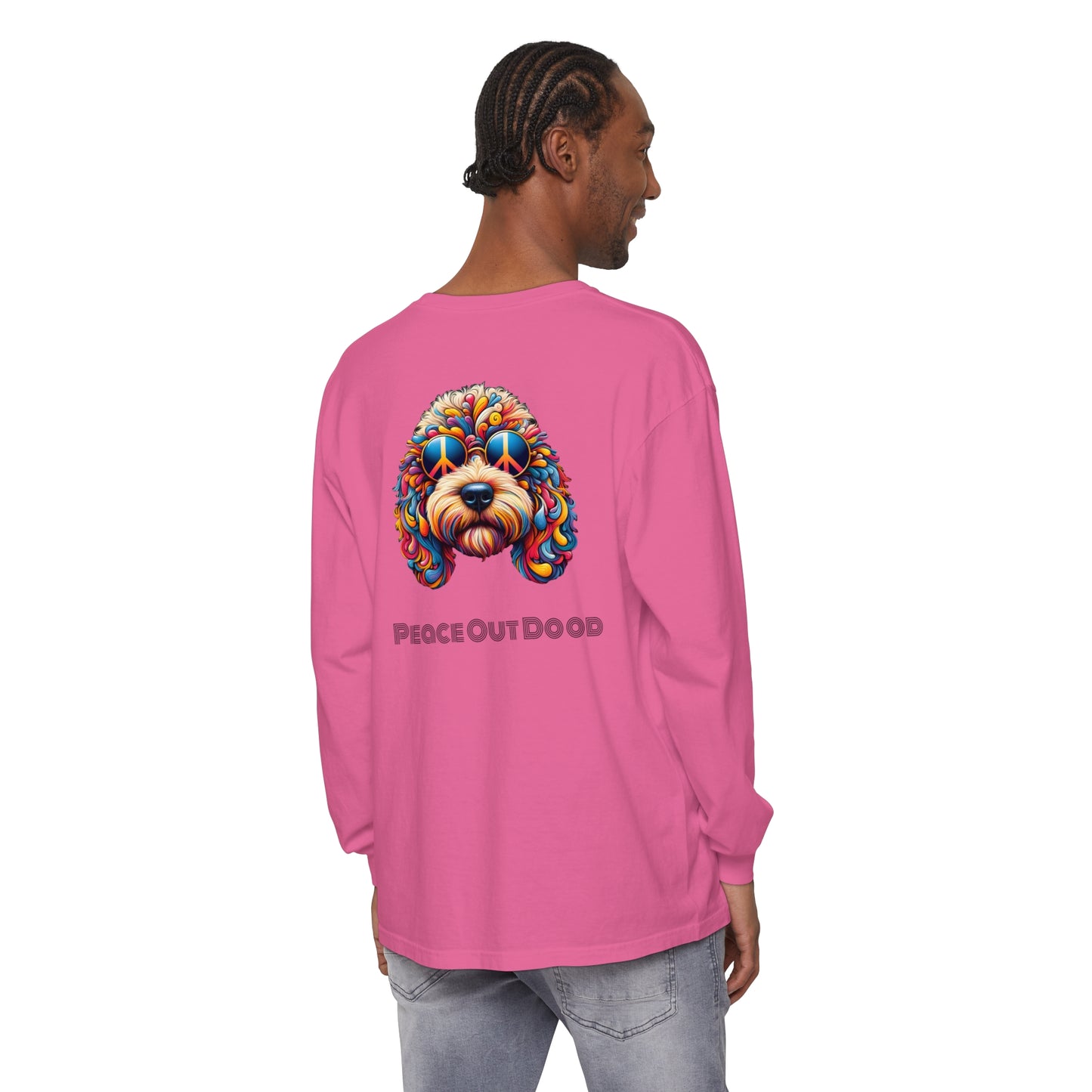 Peace Out Dood Unisex Garment-dyed Long Sleeve T-Shirt