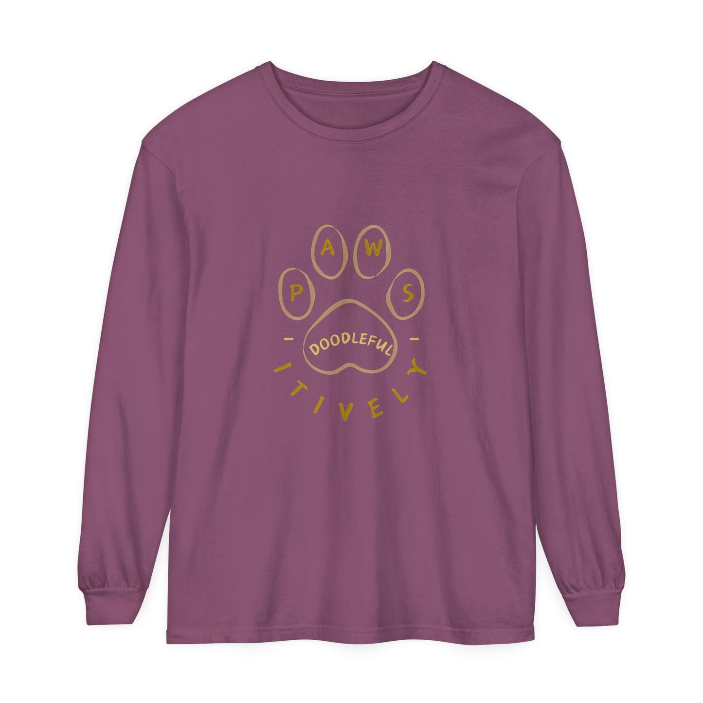 Pawsitively Doodleful Unisex Garment-dyed Long Sleeve T-Shirt