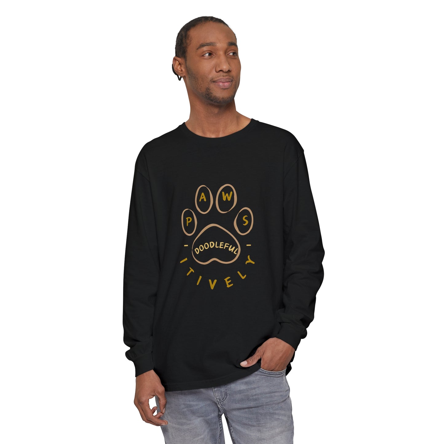 Pawsitively Doodleful Unisex Garment-dyed Long Sleeve T-Shirt