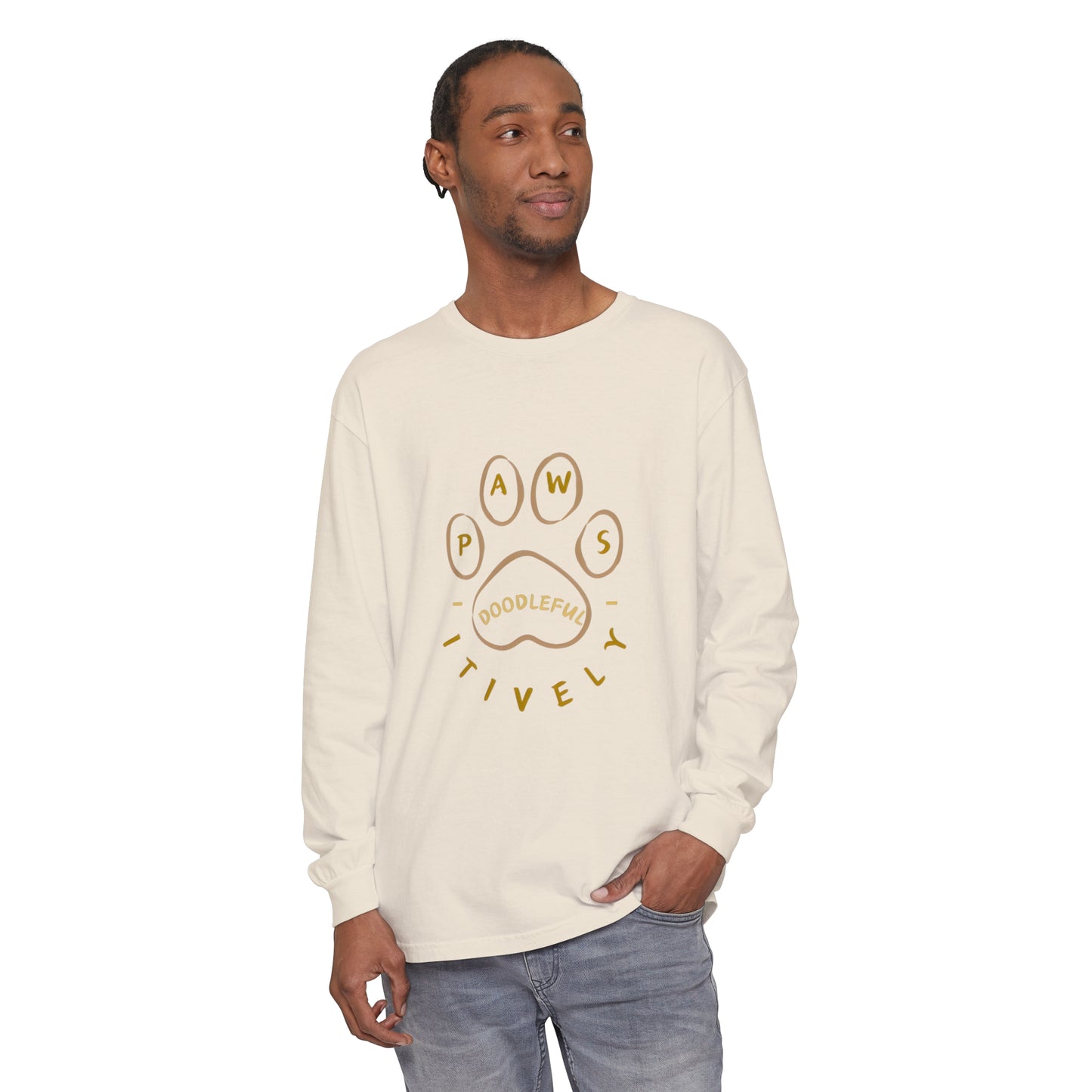 Pawsitively Doodleful Unisex Garment-dyed Long Sleeve T-Shirt