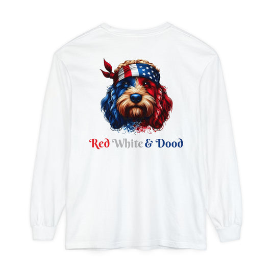 Red, White, & Dood Unisex Garment-dyed Long Sleeve T-Shirt