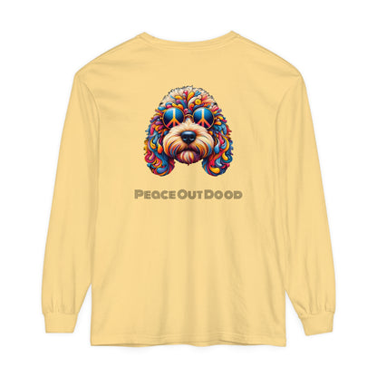 Peace Out Dood Unisex Garment-dyed Long Sleeve T-Shirt