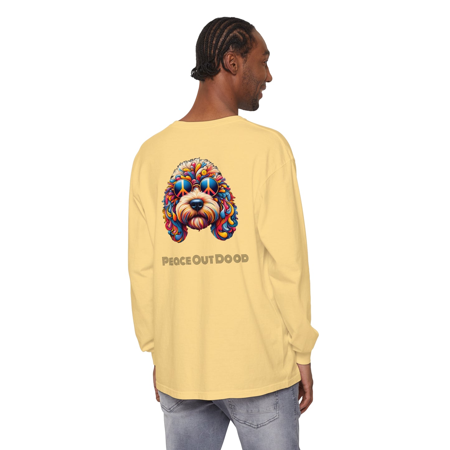 Peace Out Dood Unisex Garment-dyed Long Sleeve T-Shirt