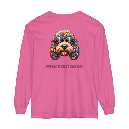 Peace Out Dood Unisex Garment-dyed Long Sleeve T-Shirt