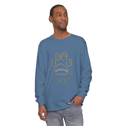 Pawsitively Doodleful Unisex Garment-dyed Long Sleeve T-Shirt