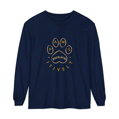 Pawsitively Doodleful Unisex Garment-dyed Long Sleeve T-Shirt