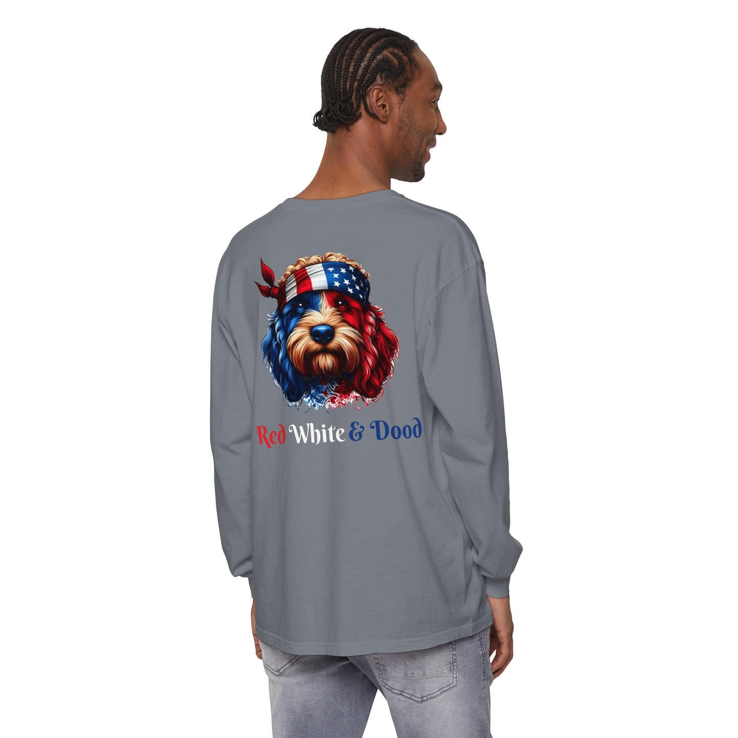 Red, White, & Dood Unisex Garment-dyed Long Sleeve T-Shirt