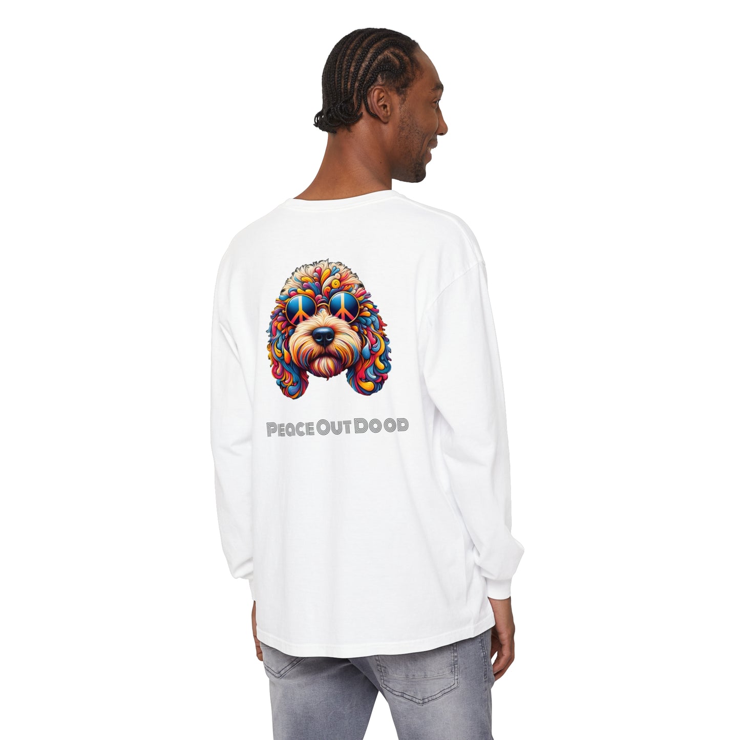 Peace Out Dood Unisex Garment-dyed Long Sleeve T-Shirt