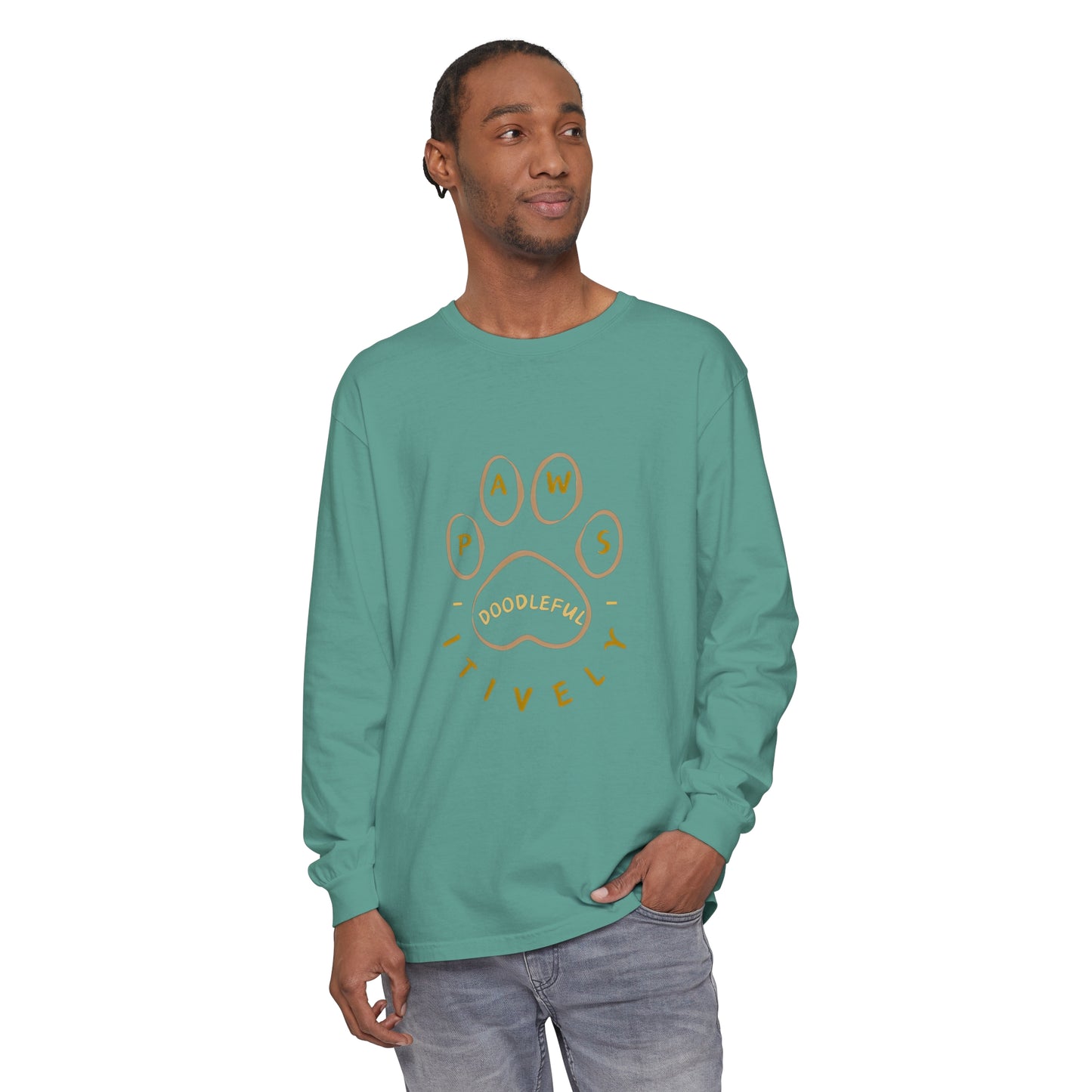 Pawsitively Doodleful Unisex Garment-dyed Long Sleeve T-Shirt