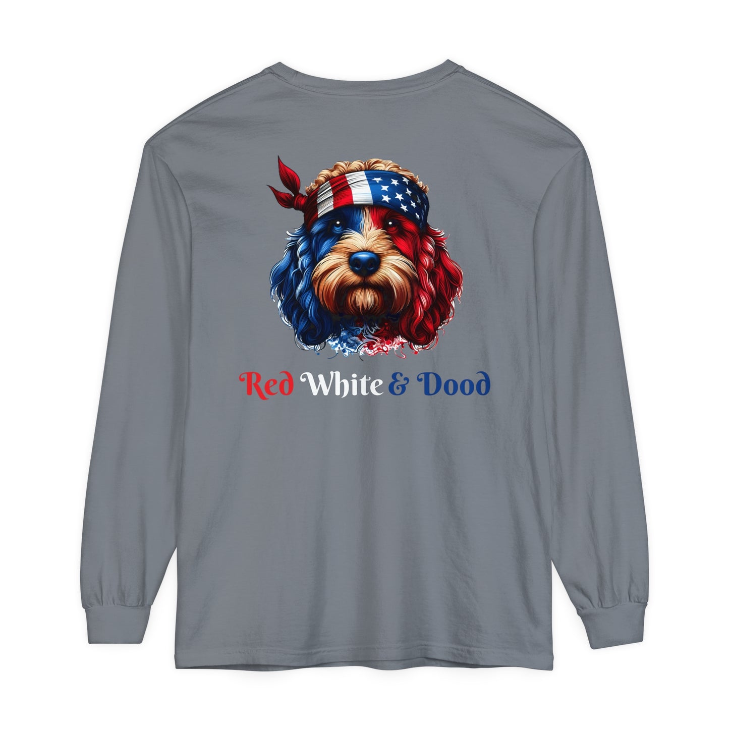 Red, White, & Dood Unisex Garment-dyed Long Sleeve T-Shirt