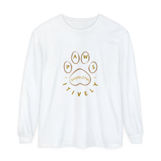 Pawsitively Doodleful Unisex Garment-dyed Long Sleeve T-Shirt