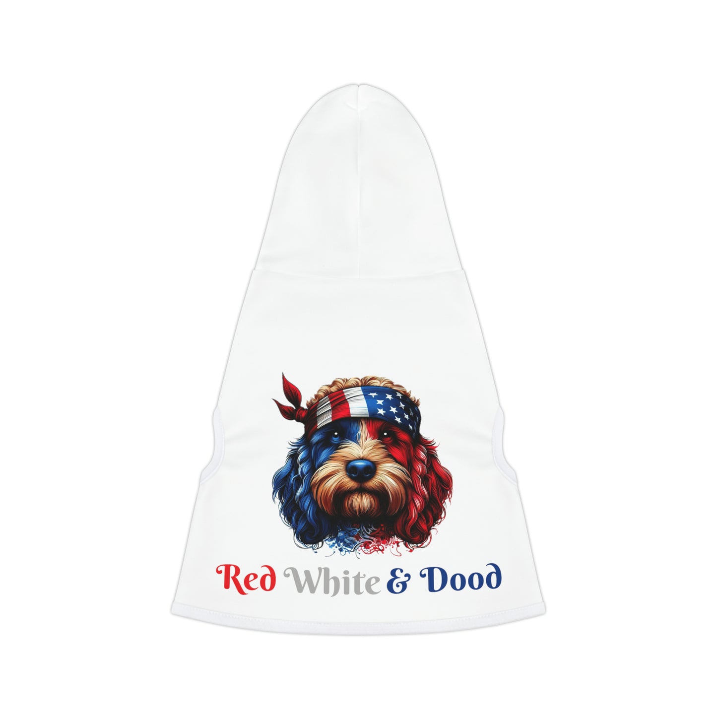 Red White and Dood Pet Hoodie