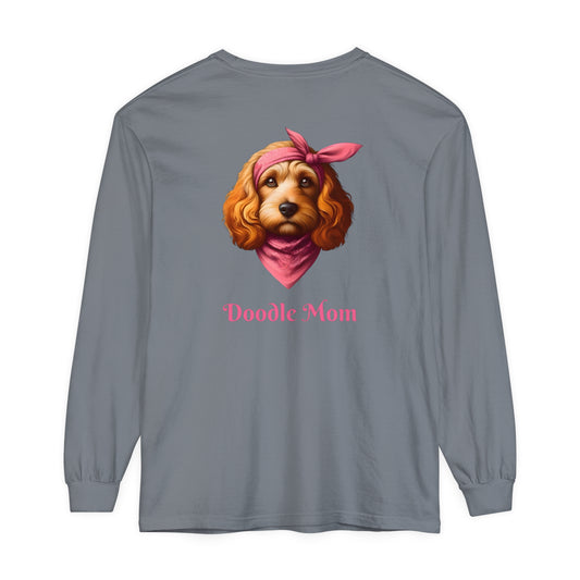 Doodle Mom Unisex Garment-dyed Long Sleeve T-Shirt