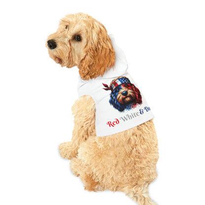 Red White and Dood Pet Hoodie