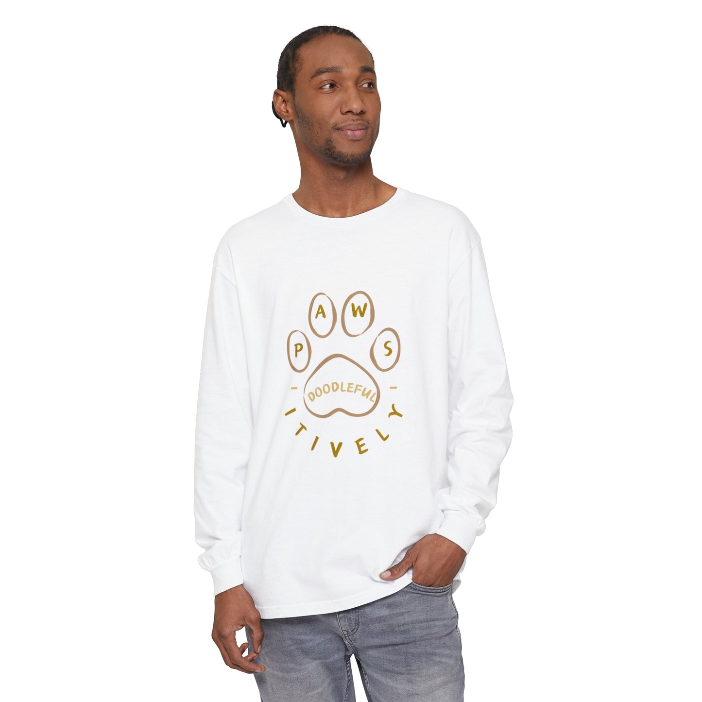 Pawsitively Doodleful Unisex Garment-dyed Long Sleeve T-Shirt