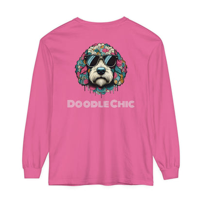 Doodle Chic Unisex Garment-dyed Long Sleeve T-Shirt