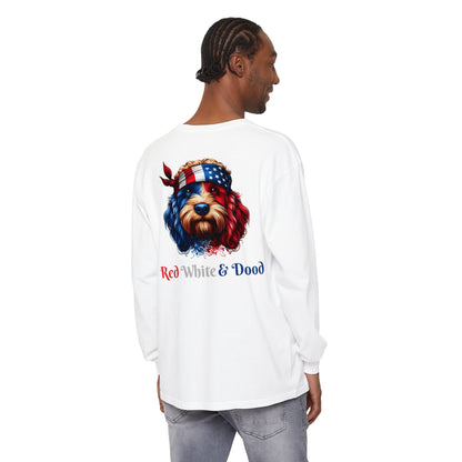 Red, White, & Dood Unisex Garment-dyed Long Sleeve T-Shirt